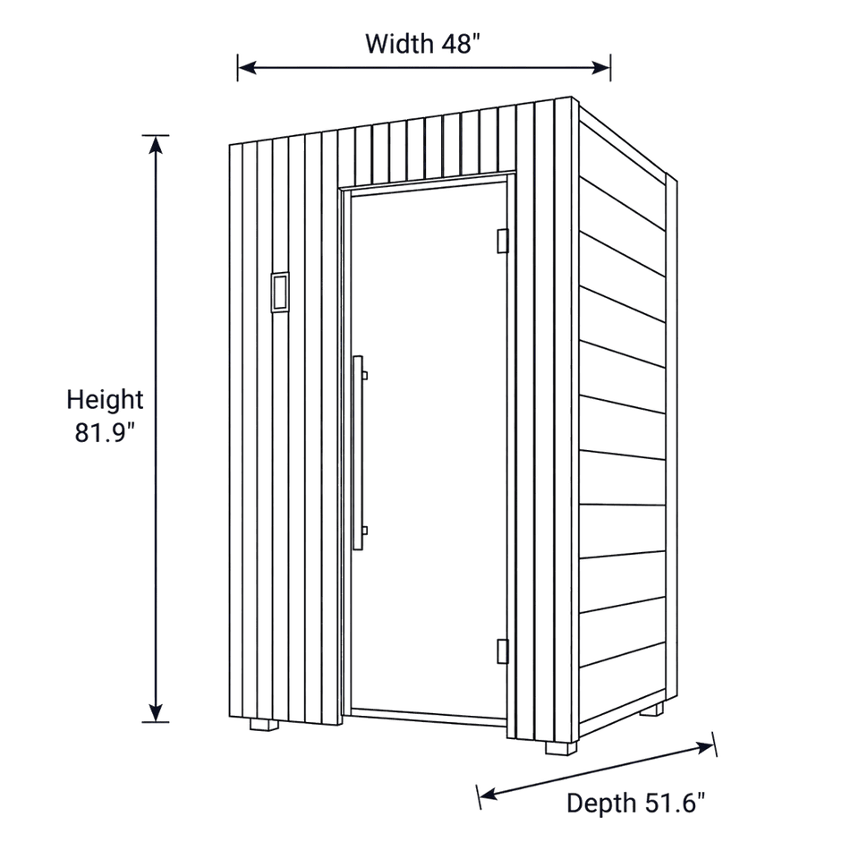 1 Person Indoor Sauna - Leil® Como 1-120 dimensions diagram