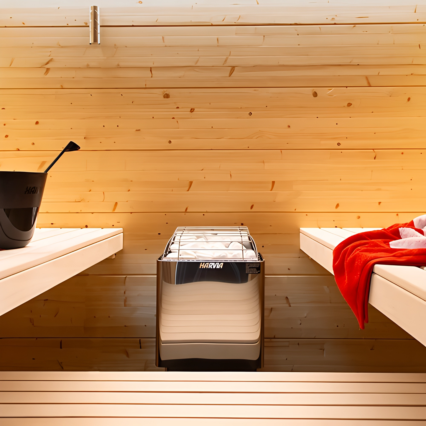 Harvia KIP45W 4kW Heater with Xenio CX170, WiFi Remote, and Stones