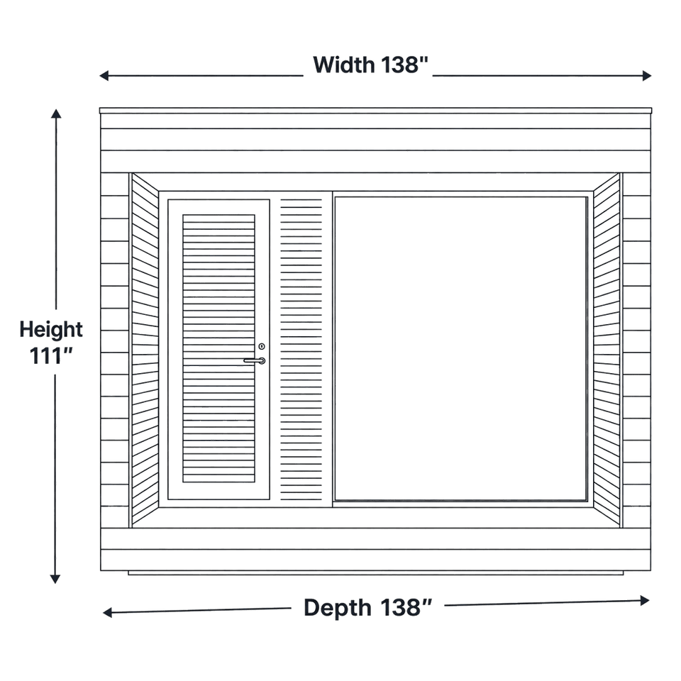 5 Person Outdoor Auroom Natura Sauna Cabin dimensions diagram