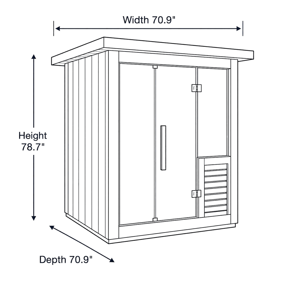 4 - 6 Person Sauna - Revive dimensions diagram
