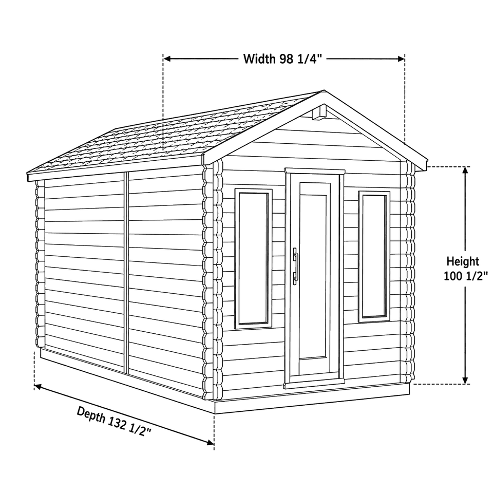 6 Person Cabin Sauna with Changeroom - Georgian dimensions diagram