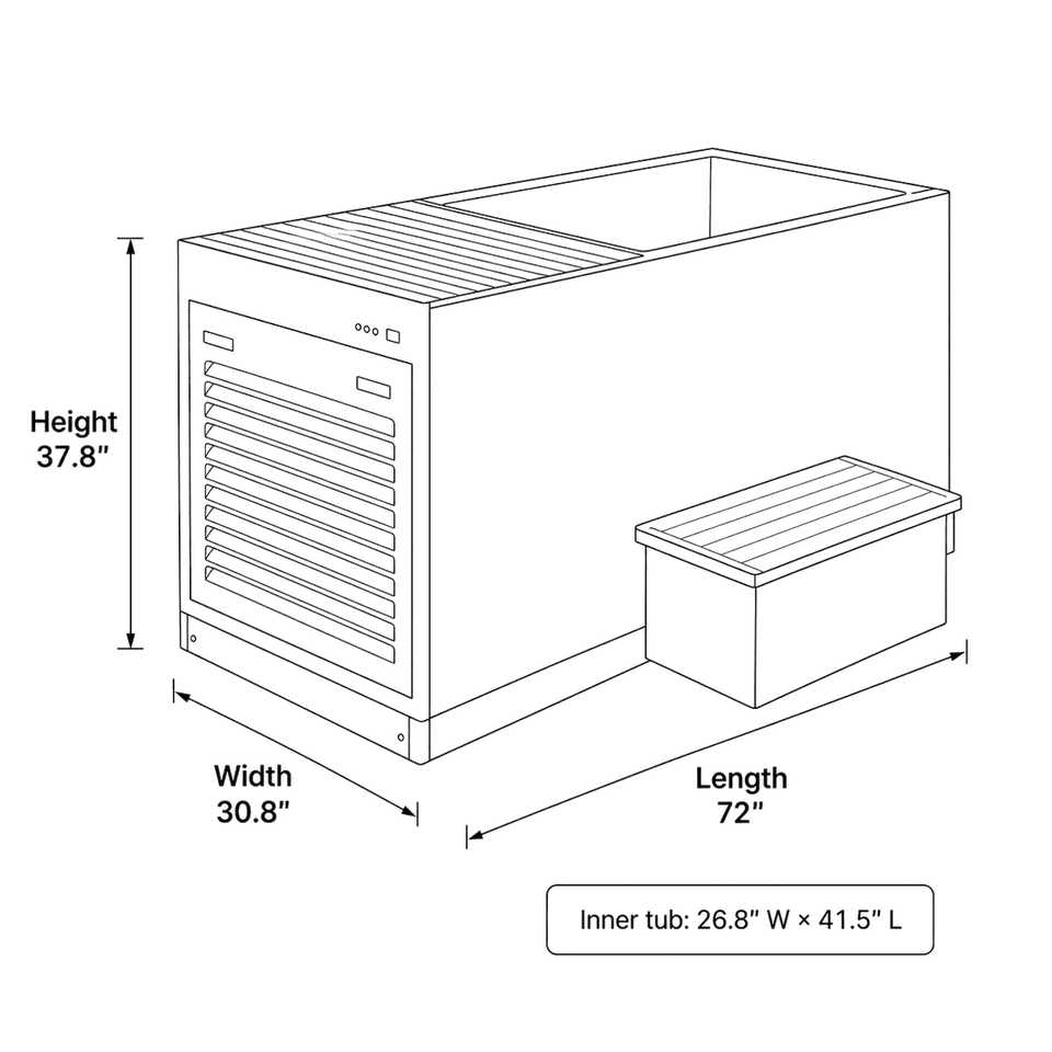 Revive Luxury Plunge dimensions diagram
