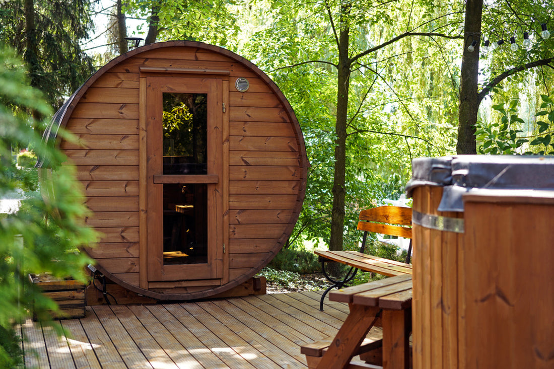 A personal sauna in someone's backyard