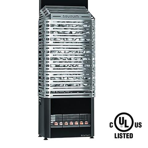 Saunum AIR 10 Heater, AirIQ WiFi, and Stones (Stainless Steel)