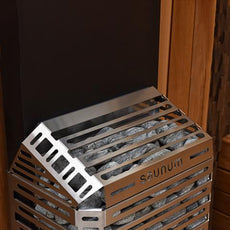 Saunum AIR 10 Heater, AirIQ WiFi, and Stones (Stainless Steel)