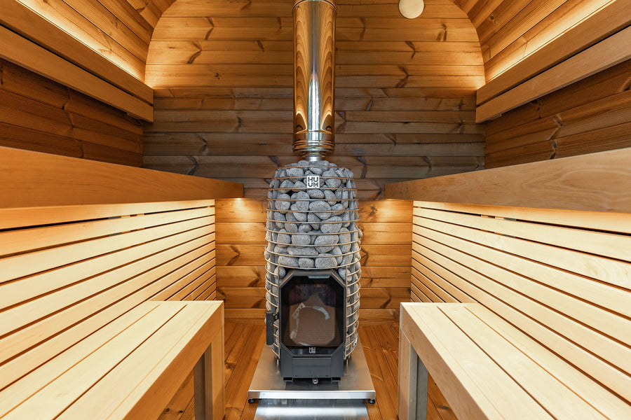 6 Person Outdoor Sauna - Leil® Black Cube Comfort