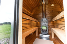 6 Person Outdoor Sauna - Leil® Black Cube Comfort