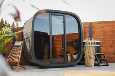 4 Person Outdoor Sauna - Leil® Black Cube Classic