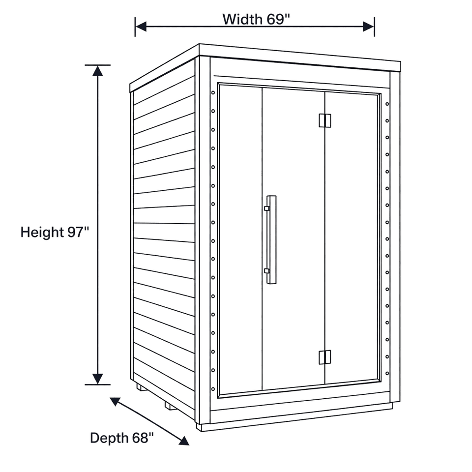 2 Person Outdoor Auroom Aura dimensions diagram
