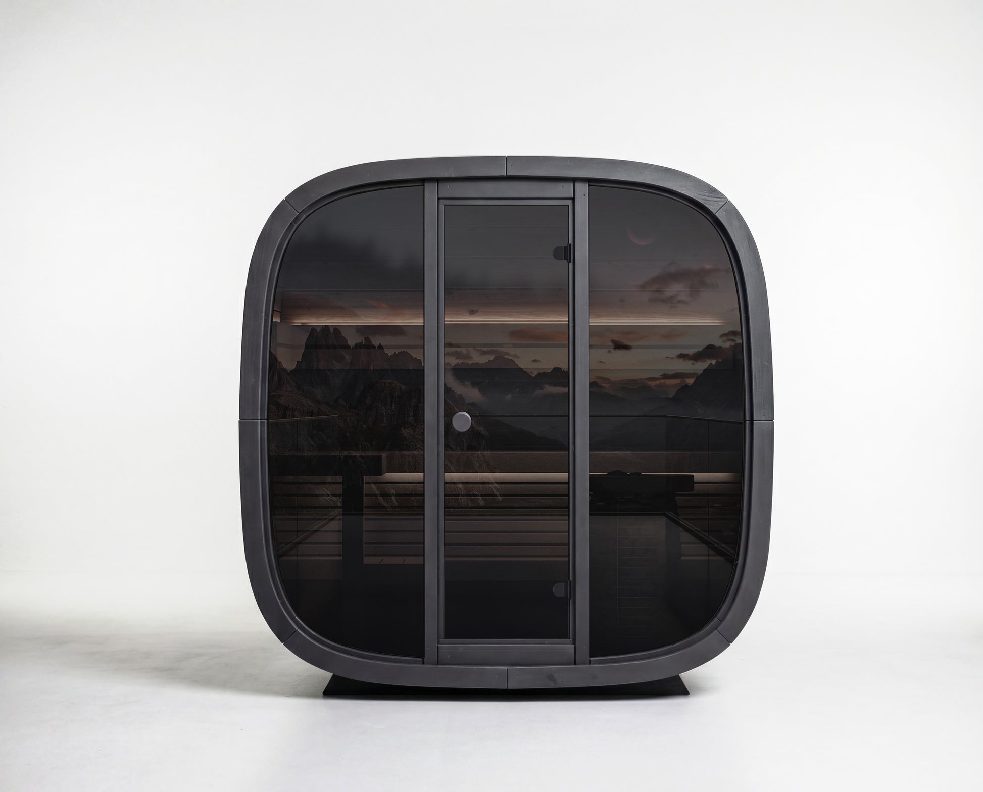 4 Person Outdoor Sauna - Leil® Black Cube Classic