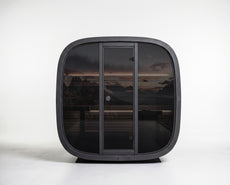 4 Person Outdoor Sauna - Leil® Black Cube Classic