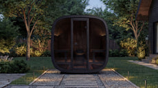 4 Person Outdoor Sauna - Leil® Black Cube Premium