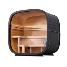 4 Person Outdoor Sauna - Leil® Black Cube Classic