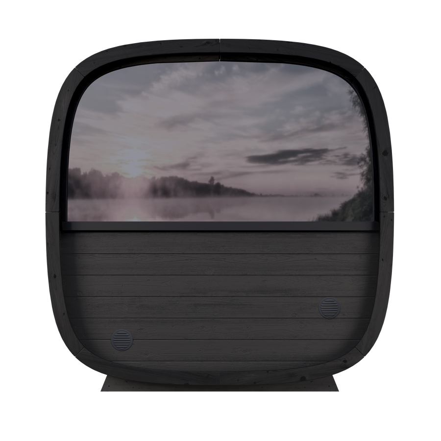 4 Person Outdoor Sauna - Leil® Black Cube Classic