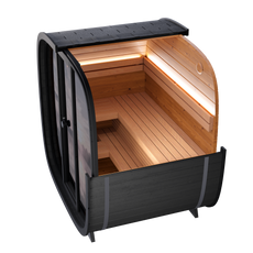 4 Person Outdoor Sauna - Leil® Black Cube Classic
