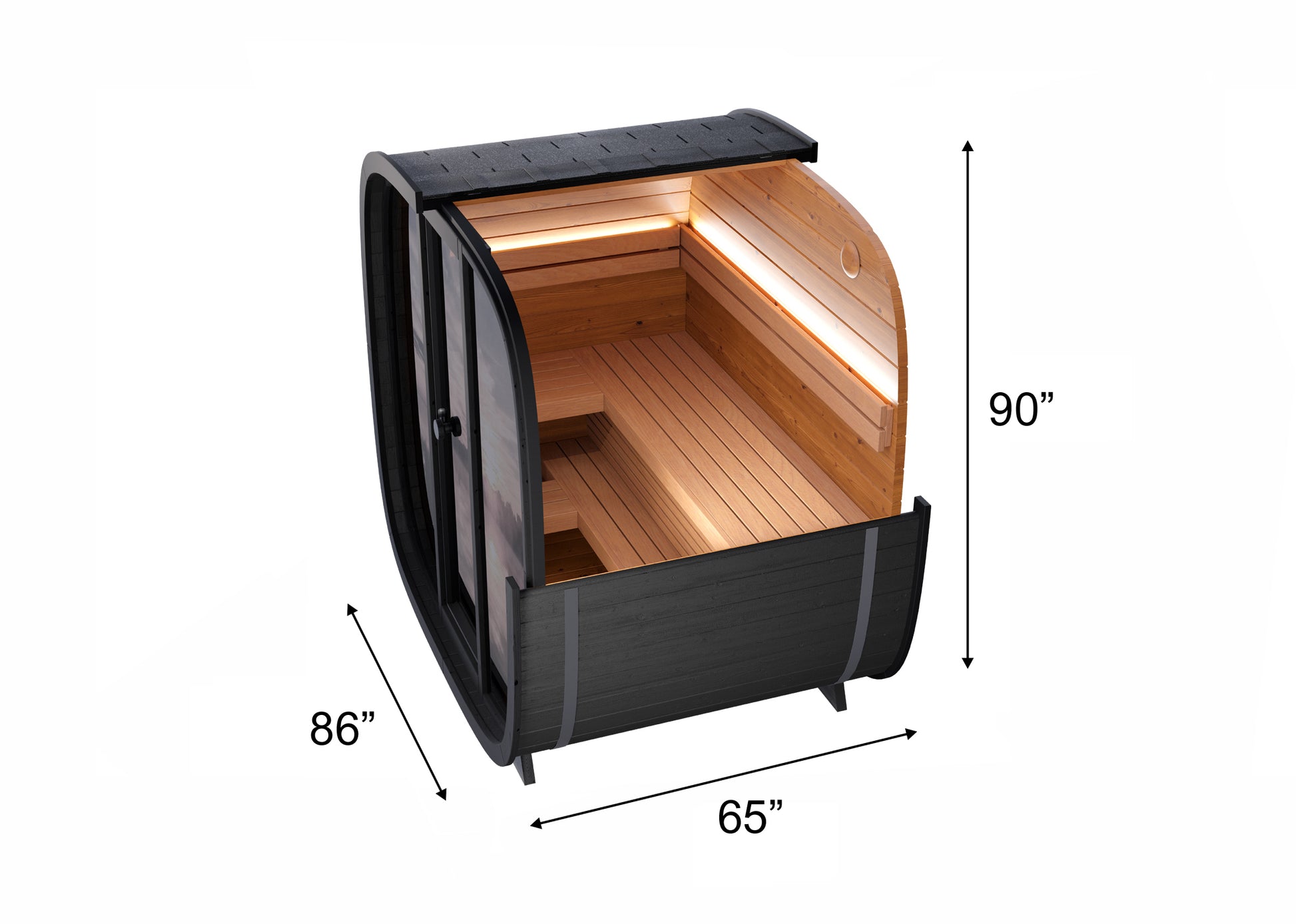 4 Person Outdoor Sauna - Leil® Black Cube Classic