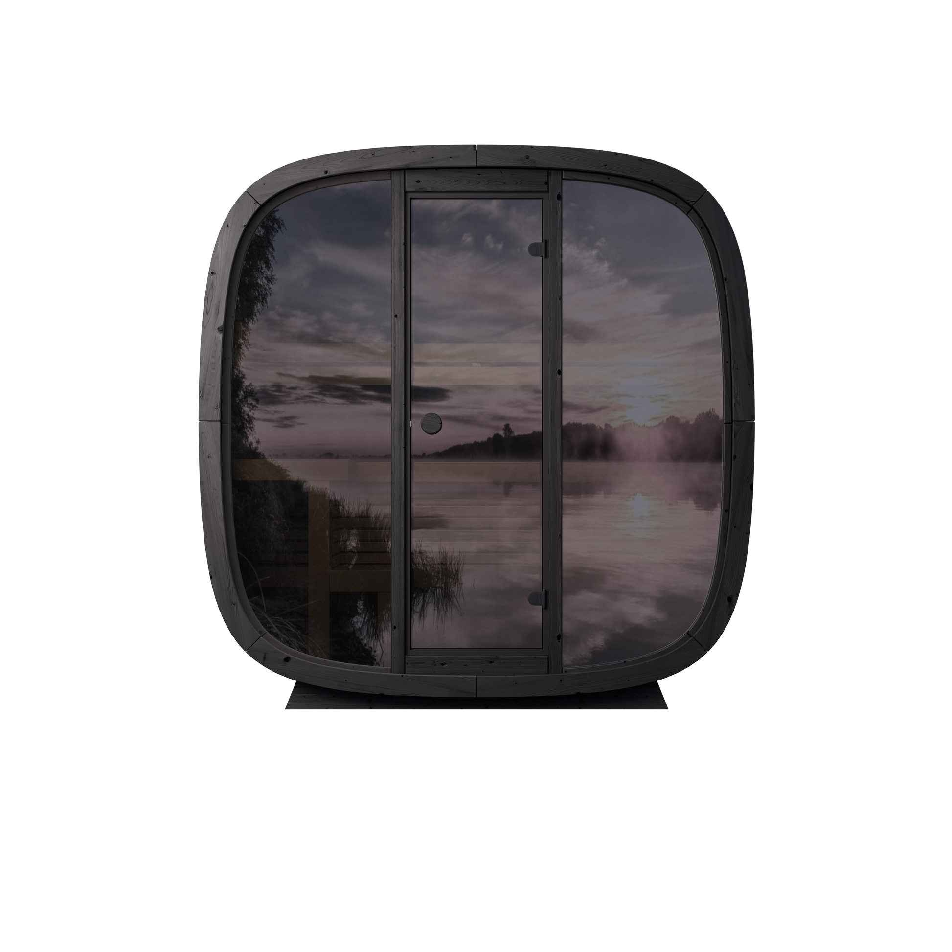 4 Person Outdoor Sauna - Leil® Black Cube Classic