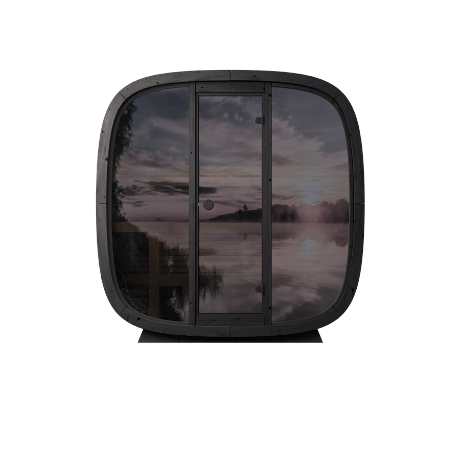 4 Person Outdoor Sauna - Leil® Black Cube Classic