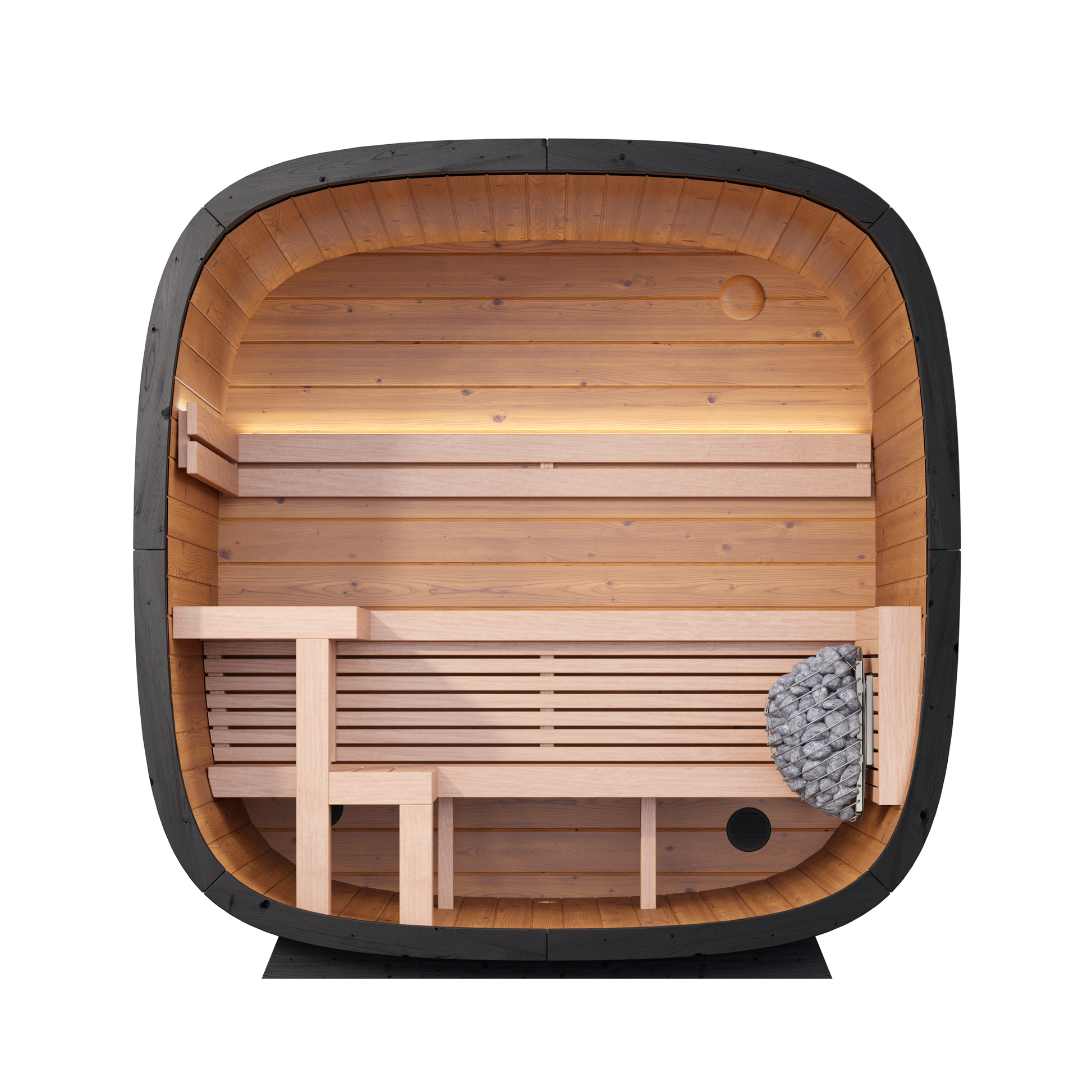 4 Person Outdoor Sauna - Leil® Black Cube Classic