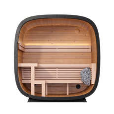 4 Person Outdoor Sauna - Leil® Black Cube Classic