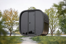 4 Person Outdoor Sauna - Leil® Black Cube Classic