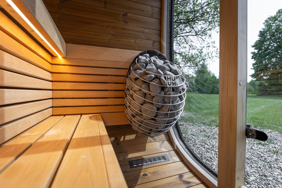 4 Person Outdoor Sauna - Leil® Black Cube Classic