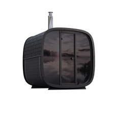 6 Person Outdoor Sauna - Leil® Black Cube Comfort