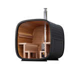 6 Person Outdoor Sauna - Leil® Black Cube Comfort