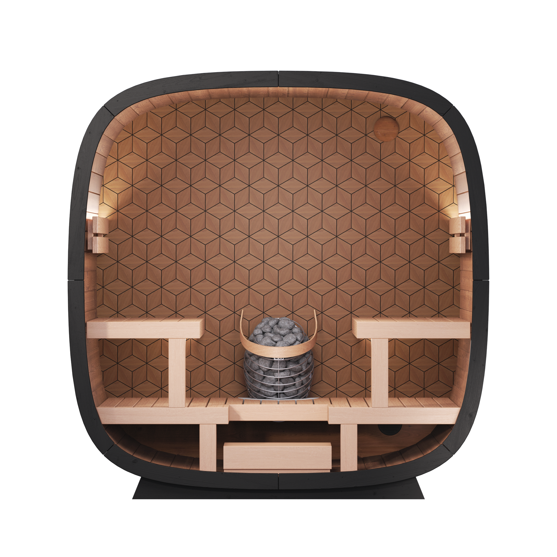 4 Person Outdoor Sauna - Leil® Black Cube Premium