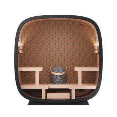 4 Person Outdoor Sauna - Leil® Black Cube Premium