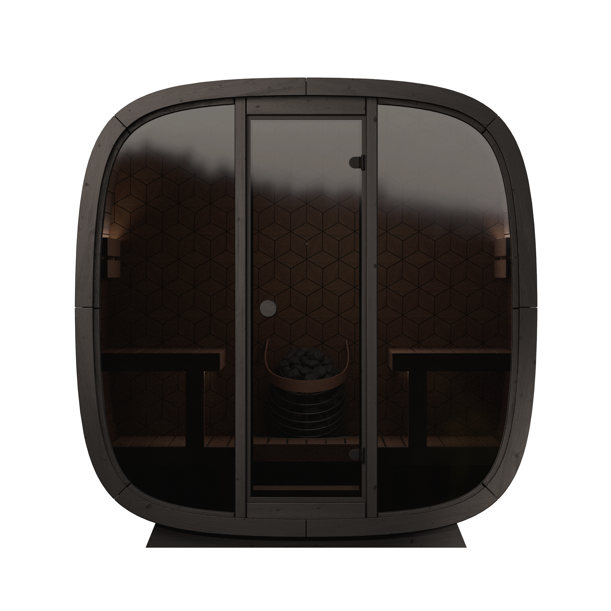 4 Person Outdoor Sauna - Leil® Black Cube Premium