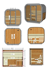 4 Person Outdoor Cube Sauna, CL5G, Öli Saunas