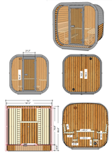 6 Person Outdoor Cube Sauna, CL7G, Öli Saunas