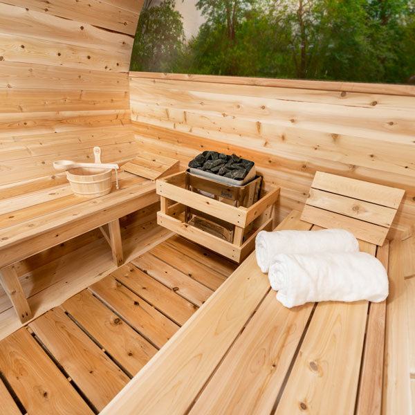 6 person canopy panoramic barrel sauna kit