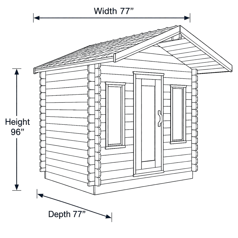 4 Person - CT Palmer Cabin Sauna dimensions diagram