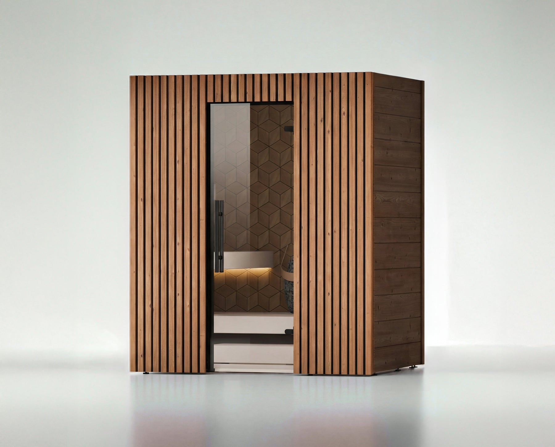 Leil Como 4-180 4 person indoor sauna with three-level bench system and spacious interior