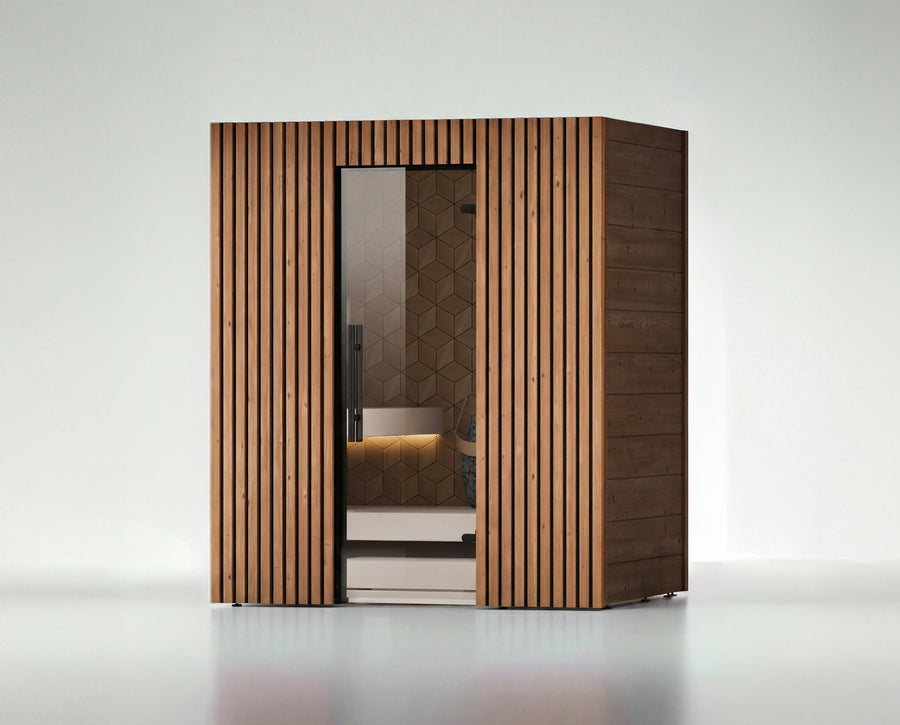 Leil Como 4-180 4 person indoor sauna with three-level bench system and spacious interior