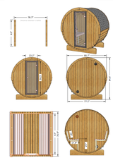 4 Person Barrel Sauna - E7