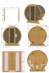 4 Person Barrel Sauna - E7G