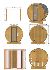 4 Person Barrel Sauna - E7