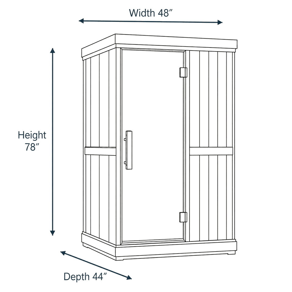 2 Person Infrared Sauna Full Spectrum - FD-2 dimensions diagram