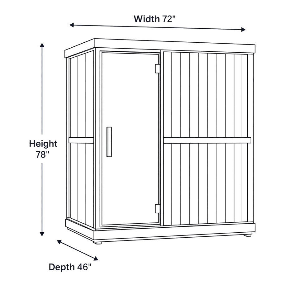 4 Person Infrared Sauna (Full Spectrum) - FD-3 dimensions diagram