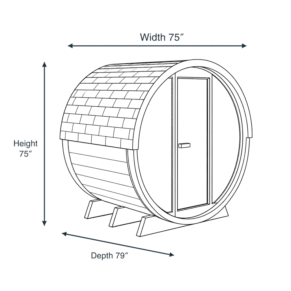 4 Person Hybrid Sauna - FD-7 (Thermo-Aspen) dimensions diagram