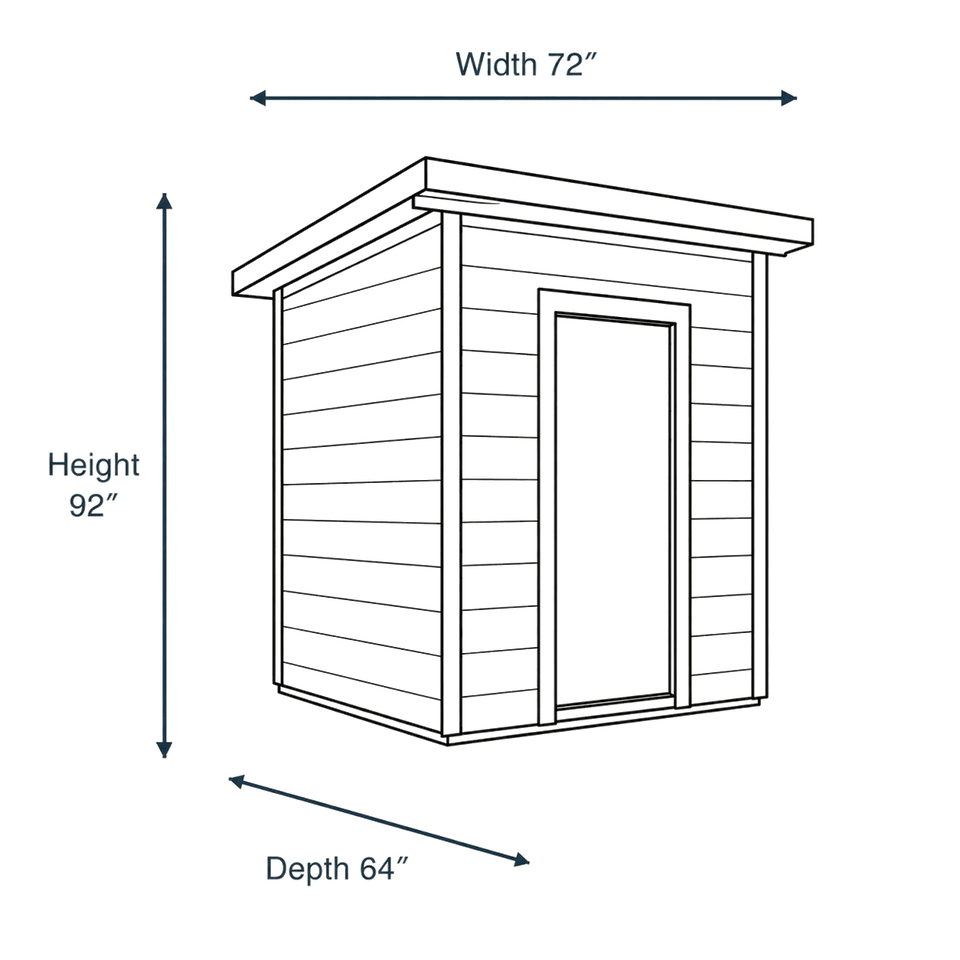 4 Person Outdoor Sauna - Model G2 dimensions diagram