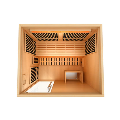 3 Person Hybrid Indoor Sauna (Full Spectrum and Harvia Traditional Stove) - Soria
