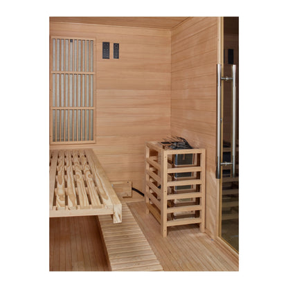 3 Person Hybrid Indoor Sauna (Full Spectrum and Harvia Traditional Stove) - Soria