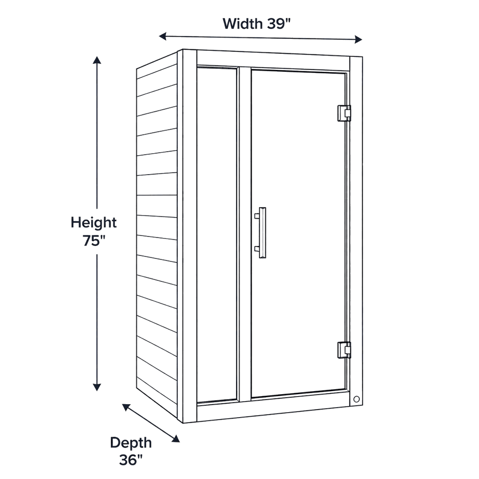 2 person Infrared Sauna - Gracia dimensions diagram