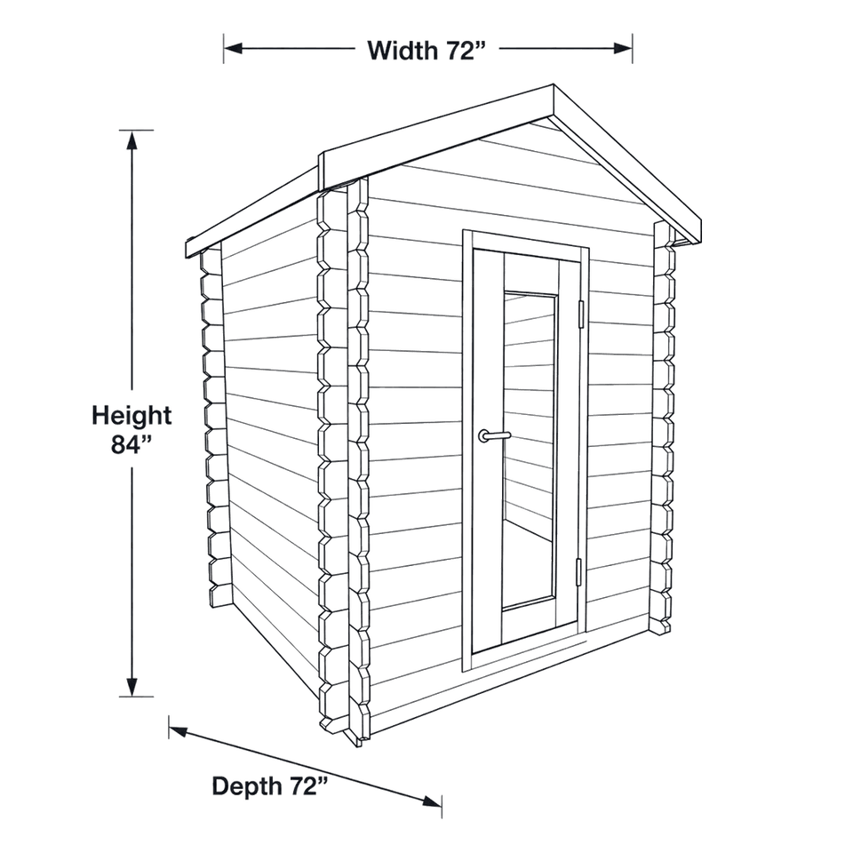 3 Person Cabin Sauna - Granby dimensions diagram