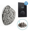 HUUM Drop 9kW Heater, HUUM UKU Black Glass WiFi Control, and Stones