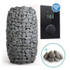 HUUM Hive Mini 10.6kW Heater, HUUM UKU Black Glass Wi-Fi Control, and Stones